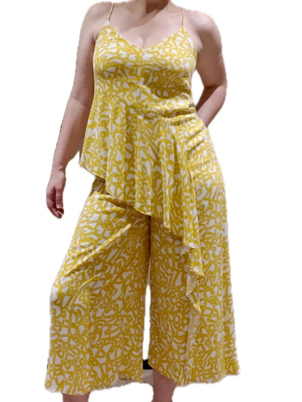 Maeve by Anthropologie Brittany Goldenrod Ruffle Jumpsuit – Size 6